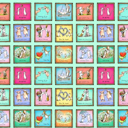 CW Digital Small Animal Love Squares-PANEL