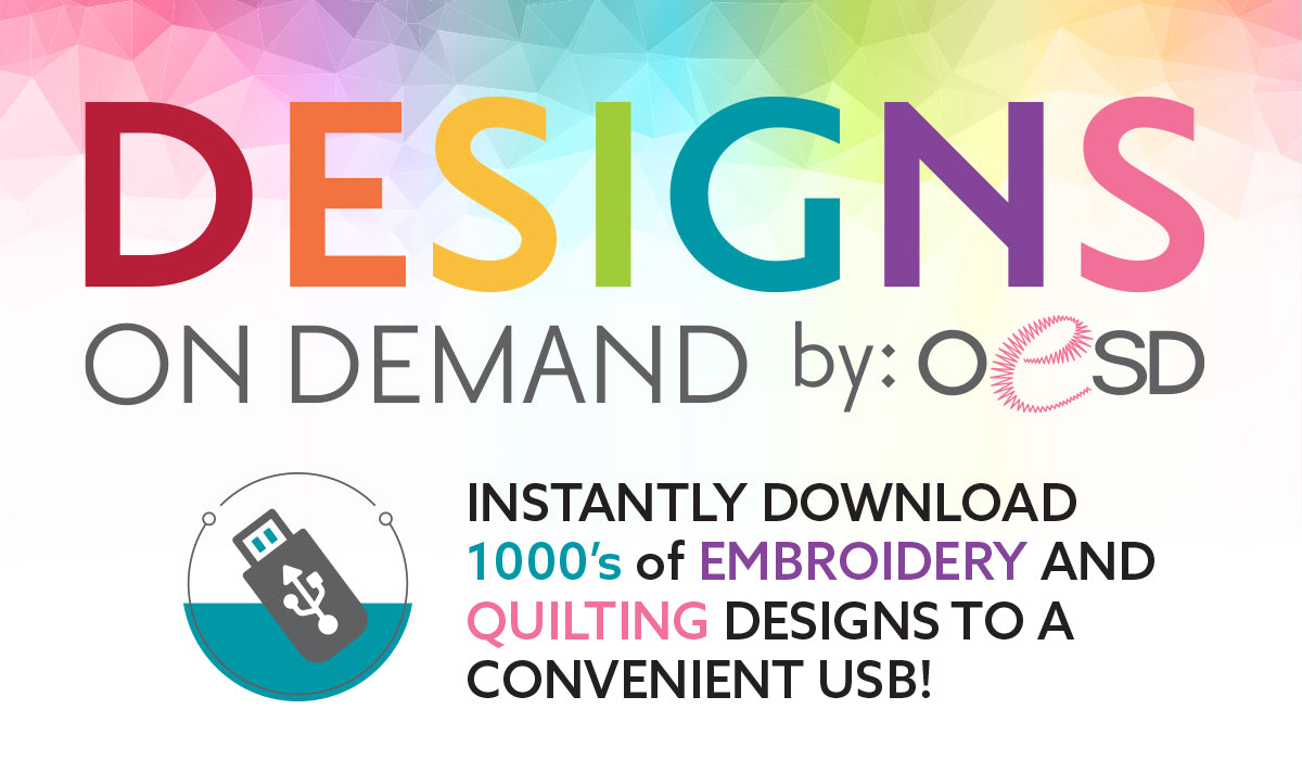 Instantly download thousands of embroidery and quilting designs to a convenient USB