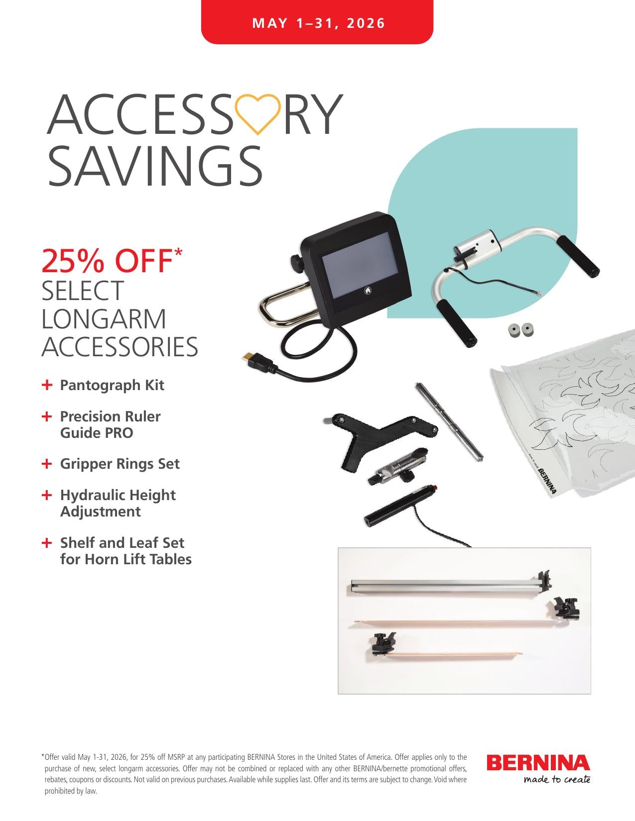 Accessory Savings - 25% Off Select Longarm Accessories