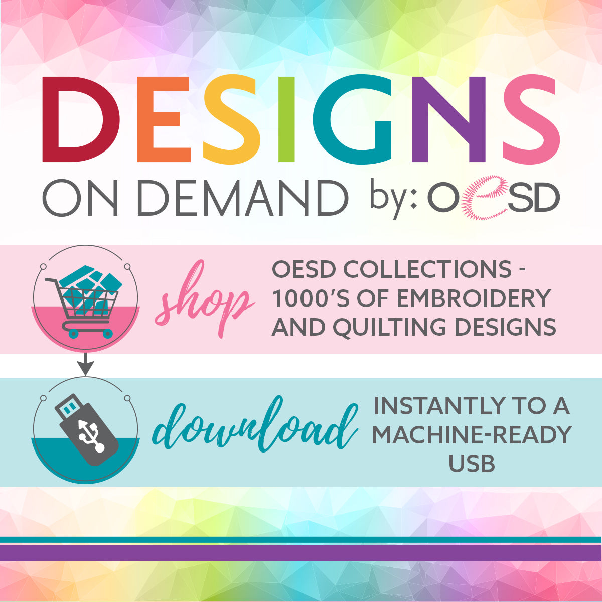 Shop OESD collections, then download instantly to a machine-ready USB